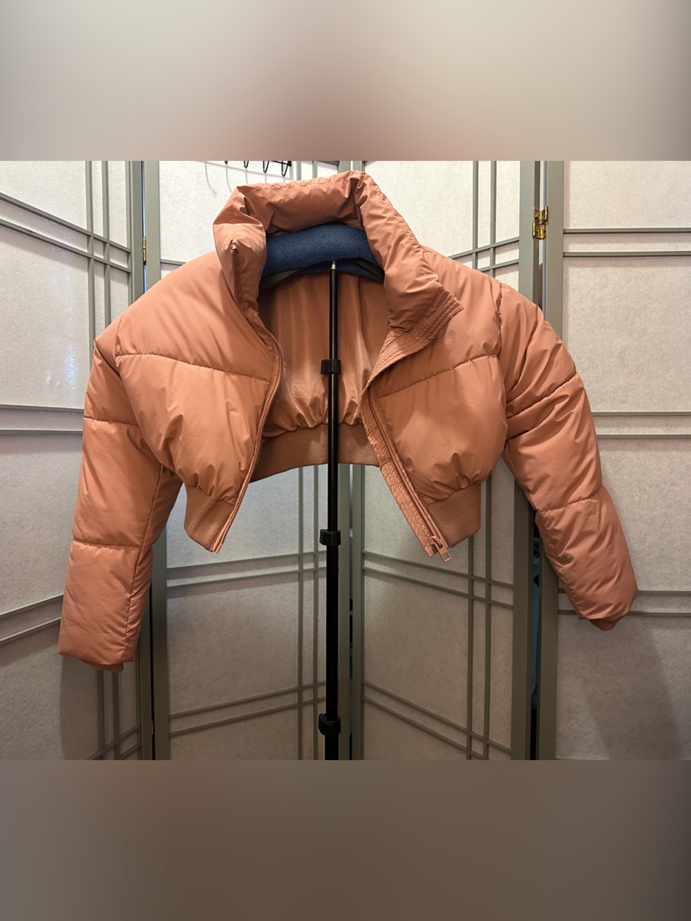 Too cute cropped Pink Zara Puffer Jacket